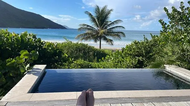 Villa Oceanfront Beach House - Rate Special- Valentines On Beach W Club Access Tennis King Bed Christophe Harbour