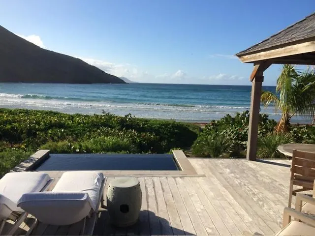 Oceanfront Beach House - Rate Special- Valentines On Beach W Club Access Tennis King Bed Christophe Harbour Villa